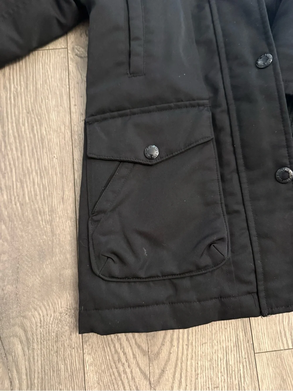 Gap Kids Black Cold Control Ultra Max Primaloft Storm Cuff Fur Hood Size Small